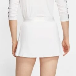 Nike Court Fitted Tennis Skirt (Women's) - White/Black -Nike Store 939320 104 PHSBM001