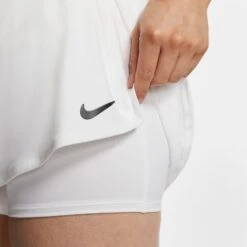 Nike Court Fitted Tennis Skirt (Women's) - White/Black -Nike Store 939320 104 PHSYM003