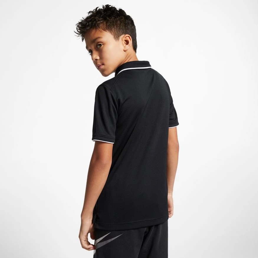 Nike Court Dri-Fit Tennis Polo (Boy's) - Black/White 6 Nike Court Dri-Fit Tennis Polo (Boy's) - Black/White - Image 4