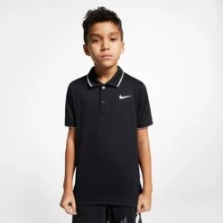 Nike Court Dri-Fit Tennis Polo (Boy's) - Black/White 10 Nike Court Dri-Fit Tennis Polo (Boy's) - Black/White -Nike Store BQ8792 010 PHSFM001