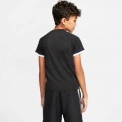 Nike Court Dri-Fit Tennis T-Shirt (Boy's) - Black/White -Nike Store CD6131 010 PHSBM001 JPG HEI 875 WID 875