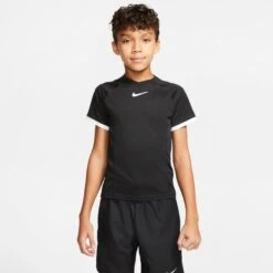 Nike Court Dri-Fit Tennis T-Shirt (Boy's) - Black/White -Nike Store CD6131 010 PHSFM001 JPG HEI 875 WID 875