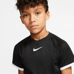 Nike Court Dri-Fit Tennis T-Shirt (Boy's) - Black/White -Nike Store CD6131 010 PHSYM001 JPG HEI 875 WID 875