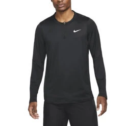 Nike Court Dri-Fit Advantage Half-Zip Top (Men's) - Black/Black/White
