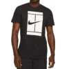 Nike Court Tee SSNL (Men's) - Black/White -Nike Store DD8404 010a