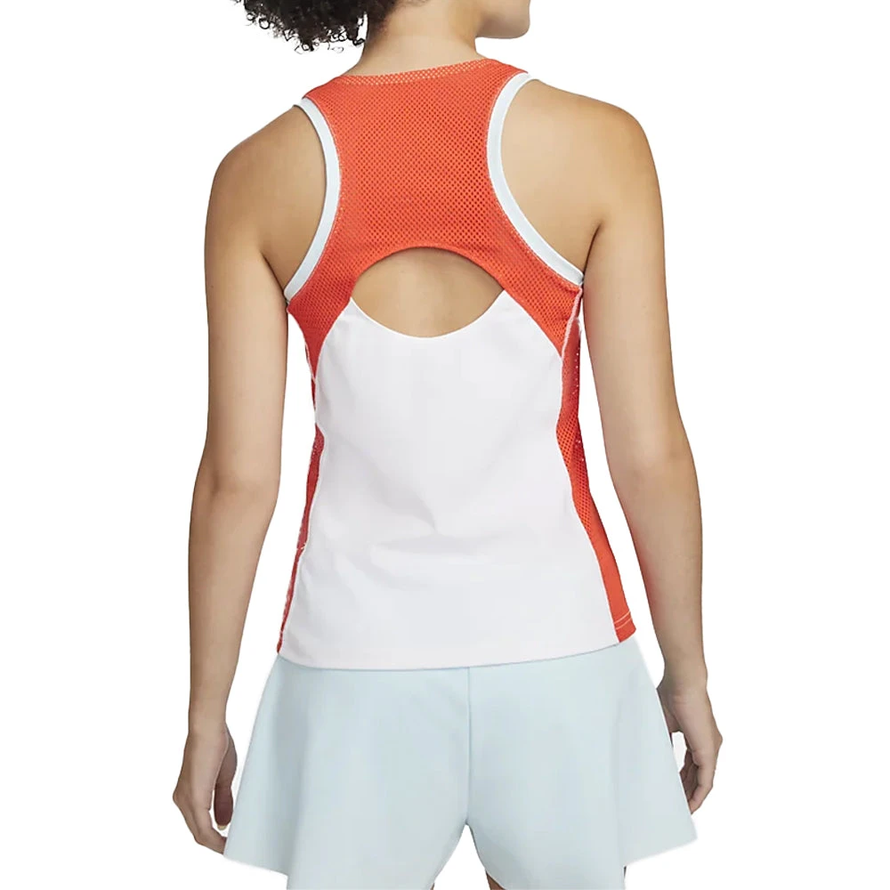 Nike Court Dri-Fit Slam Tank (Women's) - White/Team Orange/Glacier Blue/Black 4 Nike Court Dri-Fit Slam Tank (Women's) - White/Team Orange/Glacier Blue/Black - Image 2