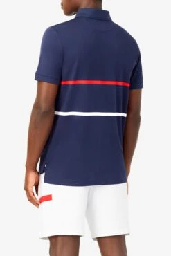 Fila Heritage Tennis Striped Polo (Men's) - Navy/Red/White (Available: Size S) -Nike Store FILA COM XLarge TM036842 412 03 e