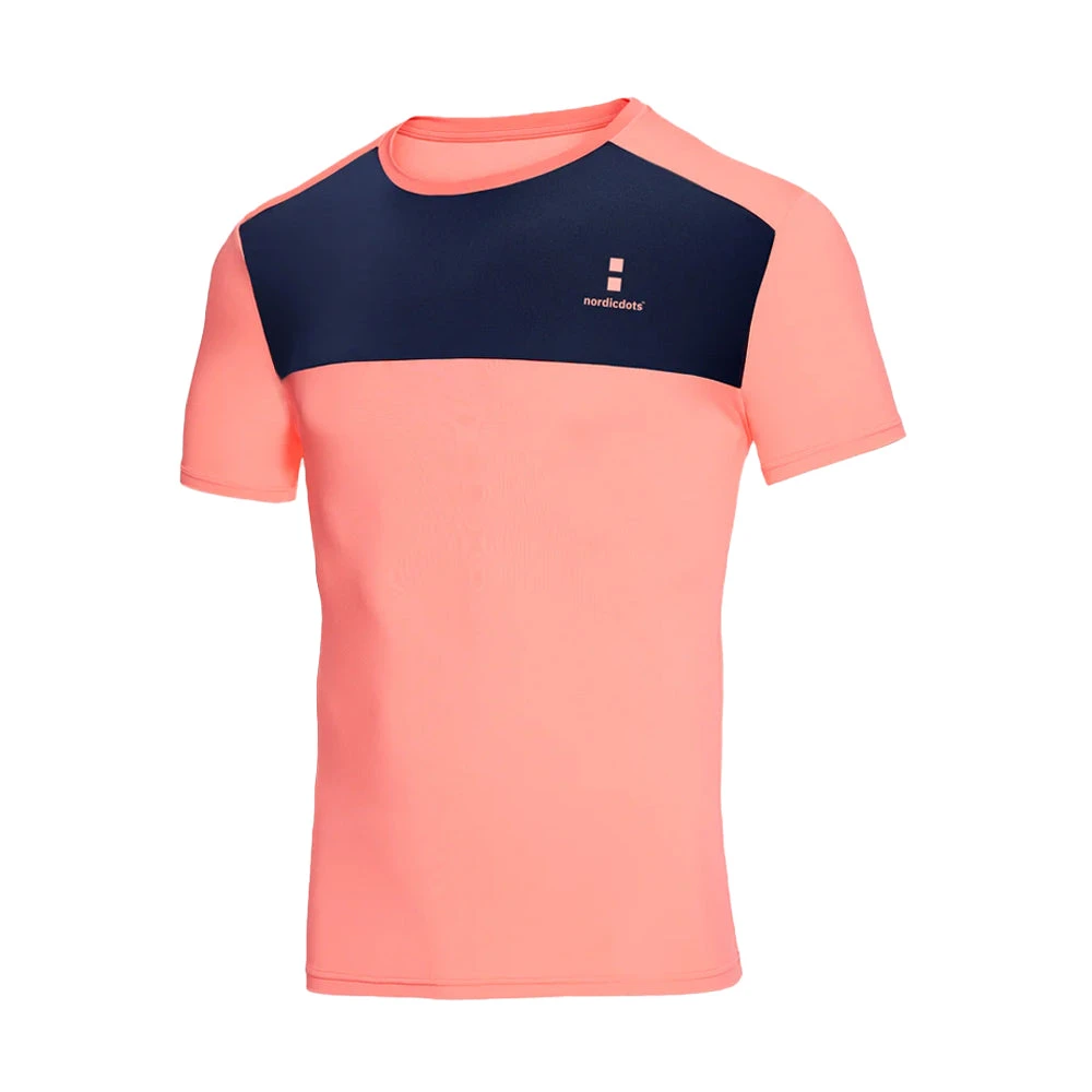 Nordicdots Performance Tee (Men's) - Melon/Navy 3 Nordicdots Performance Tee (Men's) - Melon/Navy