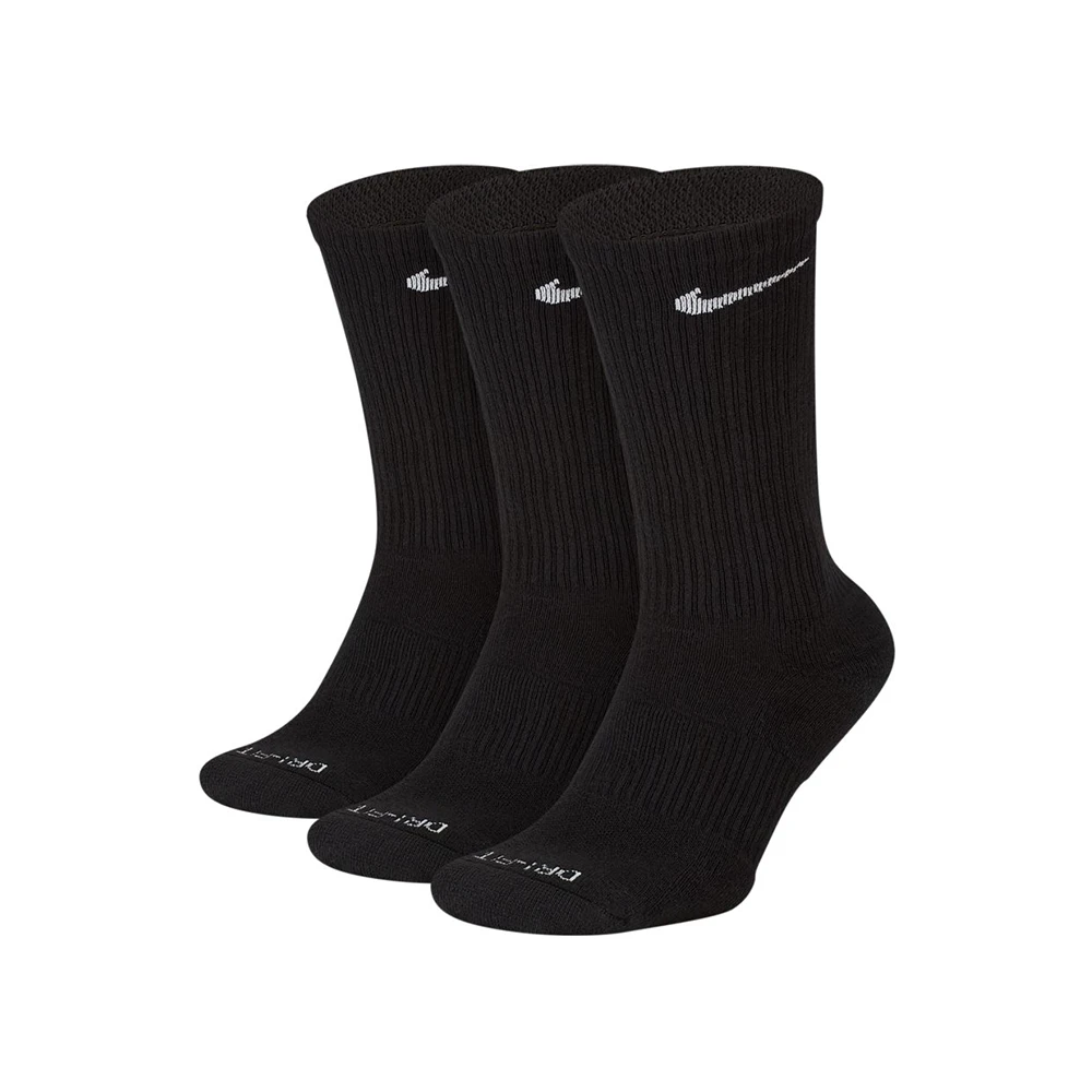 Nike Everyday Plus Cushioned Crew Socks (3-Pack) - Black 3 Nike Everyday Plus Cushioned Crew Socks (3-Pack) - Black