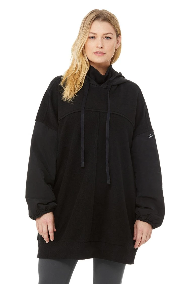 Alo Mixed Media Pullover (Women's) - Black 9 Alo Mixed Media Pullover (Women's) - Black - Image 7