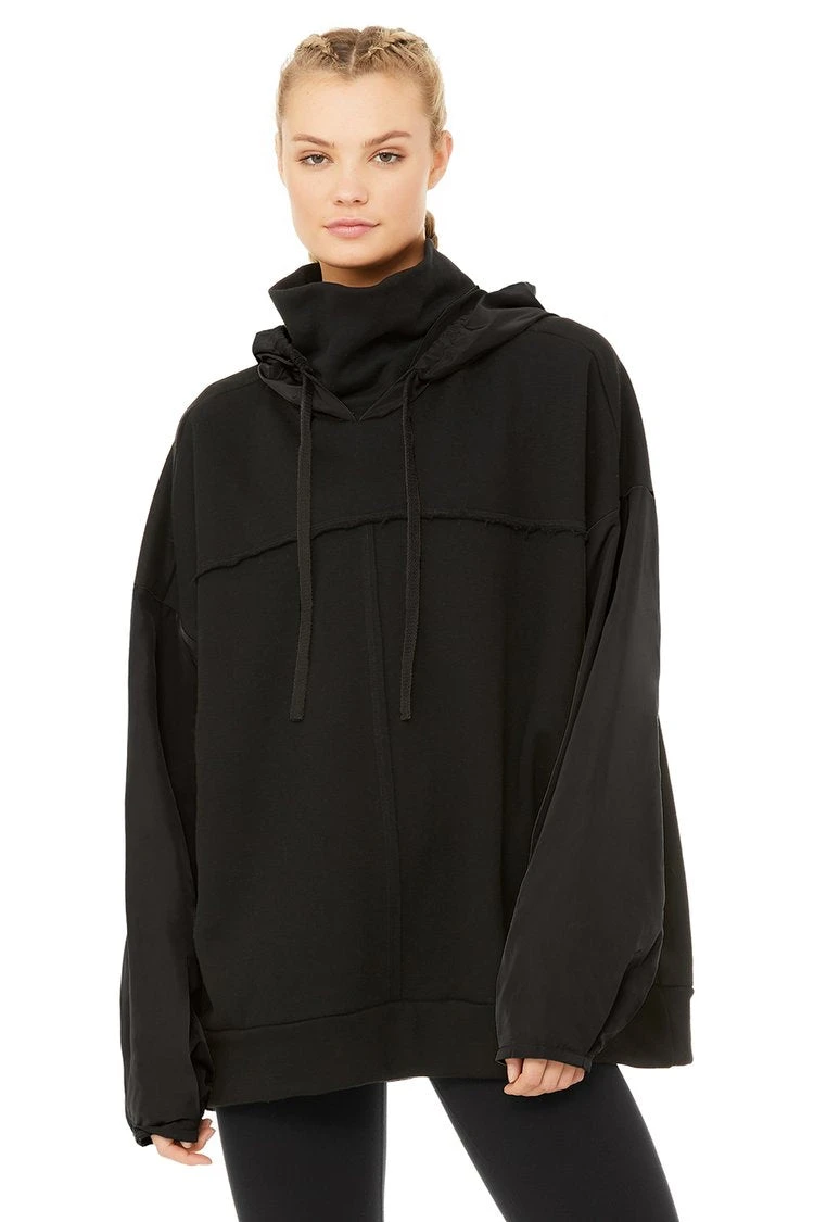 Alo Mixed Media Pullover (Women's) - Black 4 Alo Mixed Media Pullover (Women's) - Black - Image 2