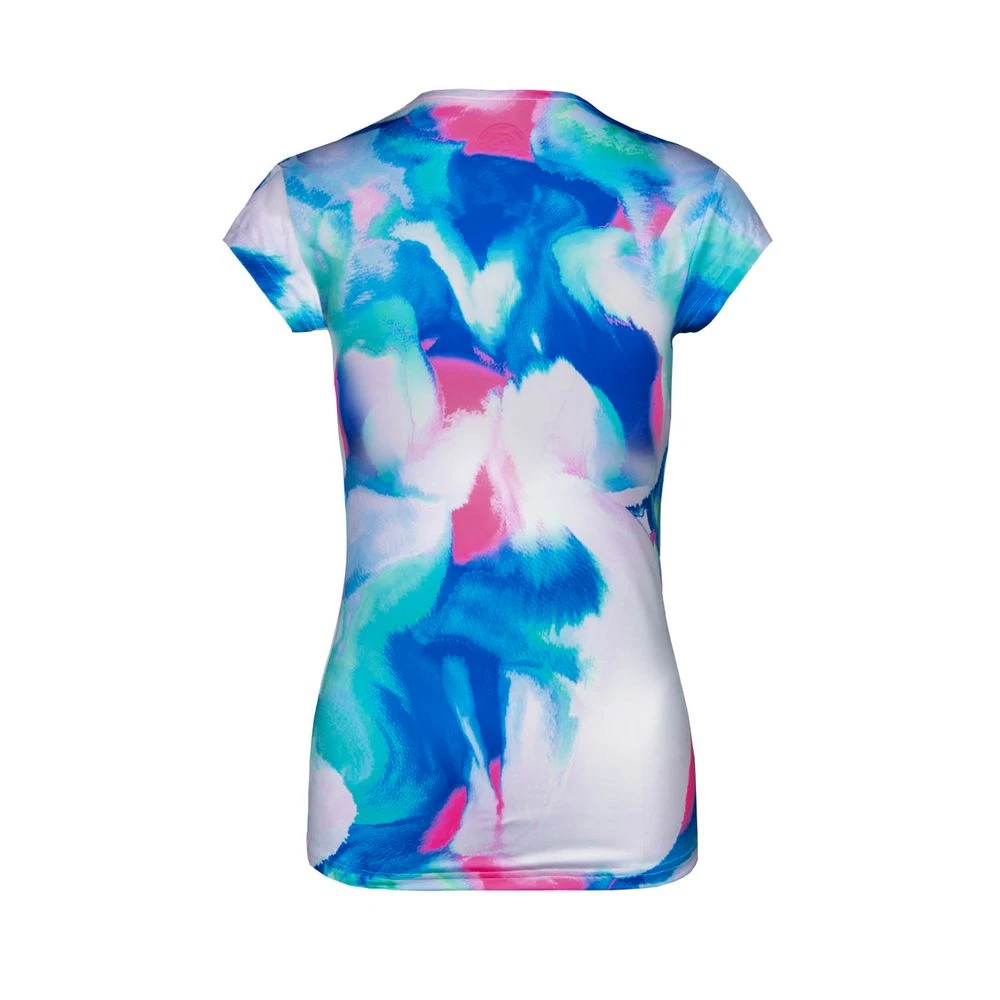 Bidi Badu Bella 2.0 Tech V-Neck Tee (Women's) - Blue/Rose 4 Bidi Badu Bella 2.0 Tech V-Neck Tee (Women's) - Blue/Rose - Image 2