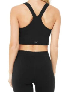 Alo Airbrush Real Bra Tank (Women's) - Black (Available Size: L) -Nike Store W9277R BLACK BACK