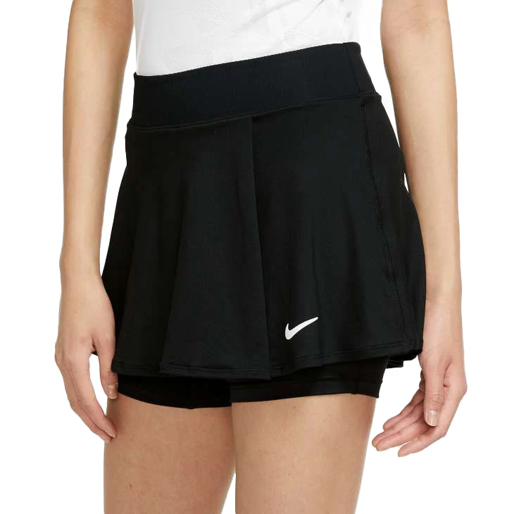 Nike Court Dri-Fit Victory Flouncy Tennis Skirt (Women's) - Black/White 4 Nike Court Dri-Fit Victory Flouncy Tennis Skirt (Women's) - Black/White - Image 2