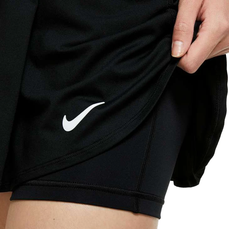 Nike Court Dri-Fit Victory Flouncy Tennis Skirt (Women's) - Black/White 5 Nike Court Dri-Fit Victory Flouncy Tennis Skirt (Women's) - Black/White - Image 3